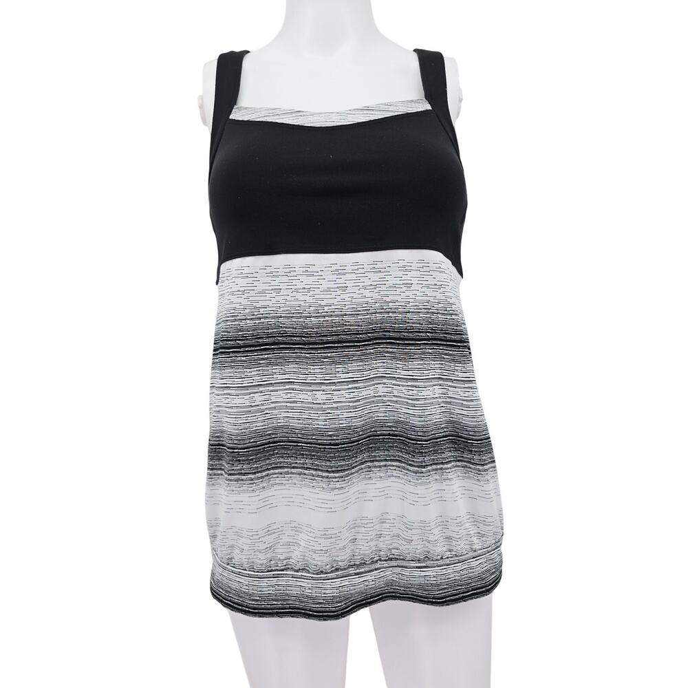 Athleta Criss-Cross Tank Top Black White M